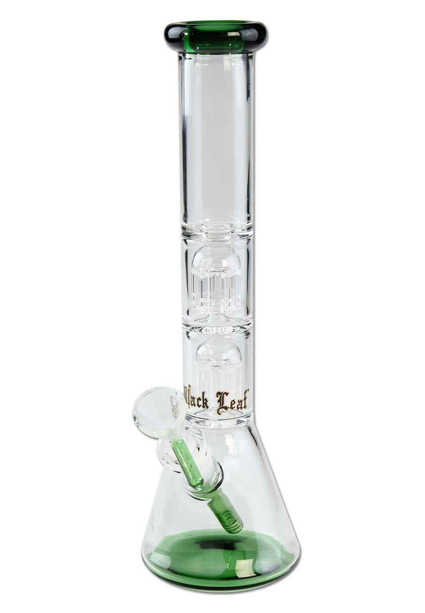 Ice Bong in Vetro Verde 30cm - Black Leaf