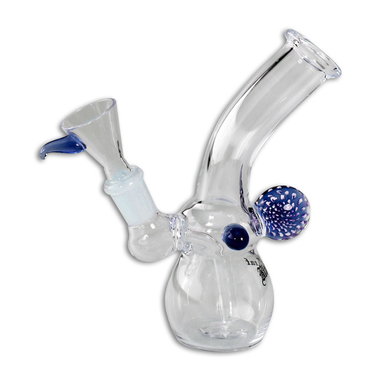 Mini Bong in Vetro con Bubbler 15cm - Black Leaf