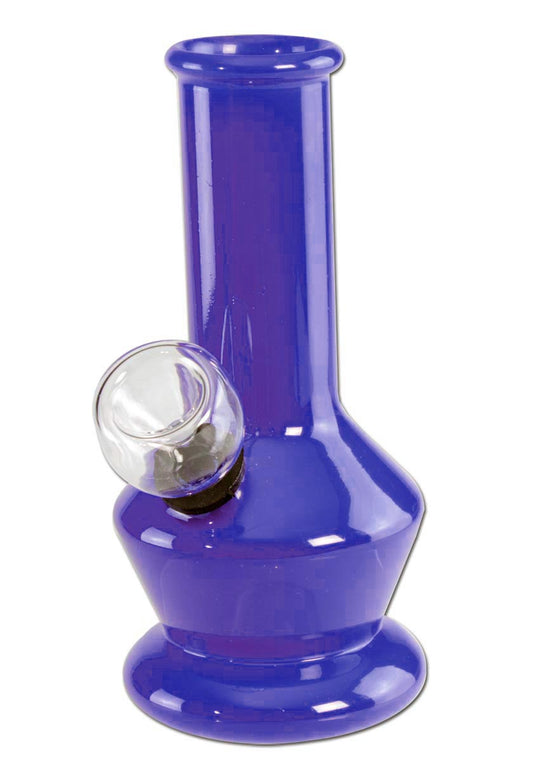 Mini Bong in Vetro Colorato 13cm - Black Leaf
