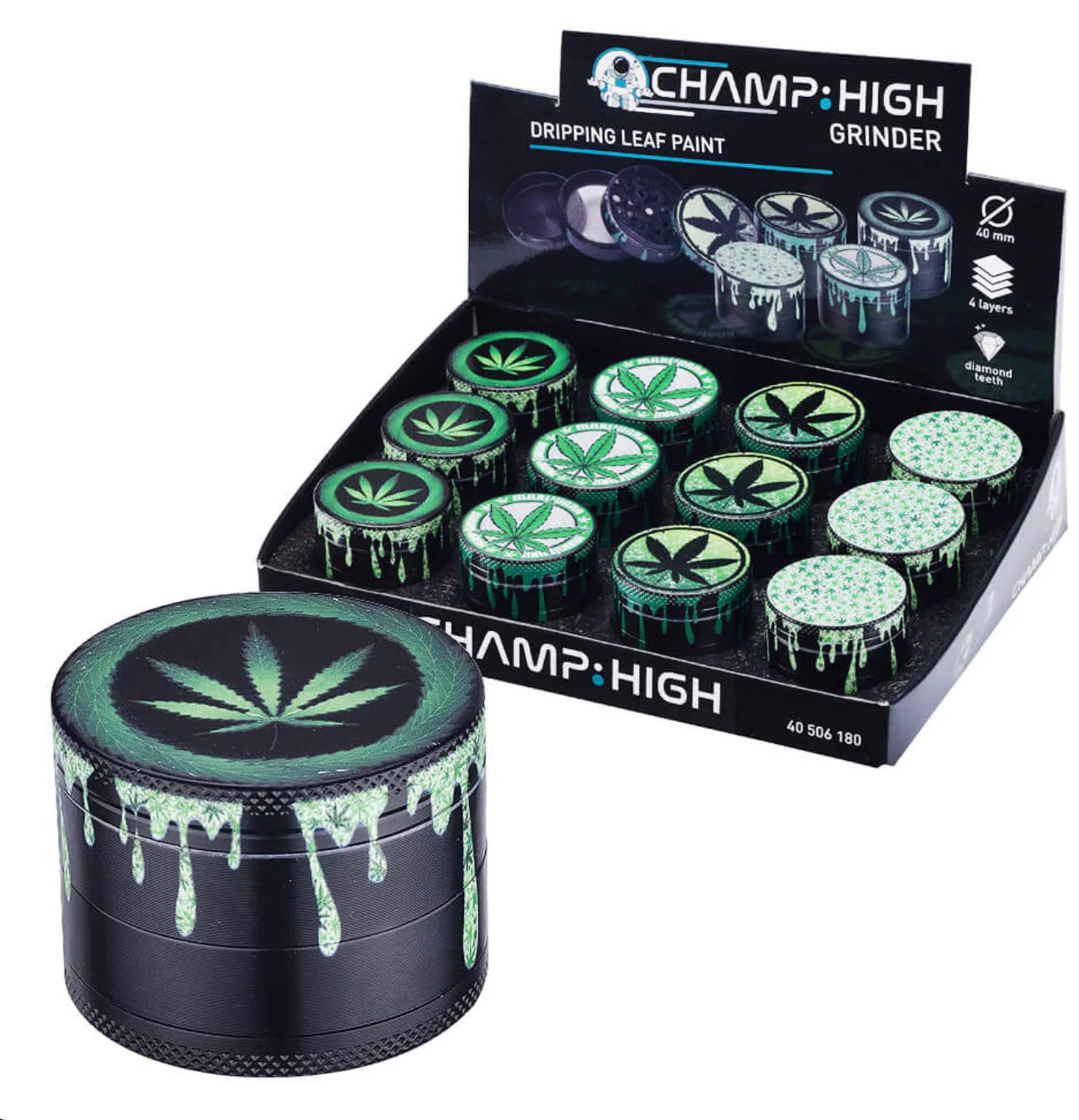 Grinder FOGLIA GOCCIOLANTE 40mm 4 Livelli - Champ High