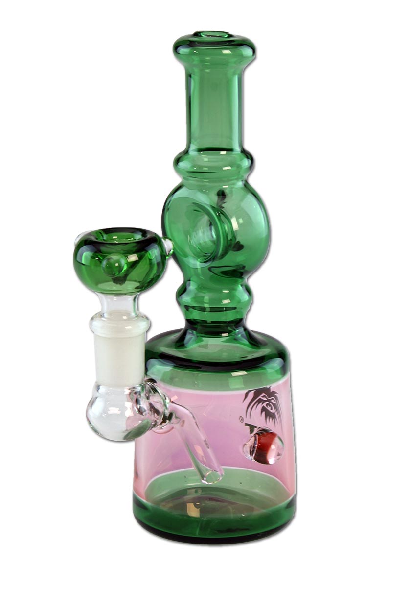 Mini Bong Verde e Rosa in Vetro 17cm - Breit