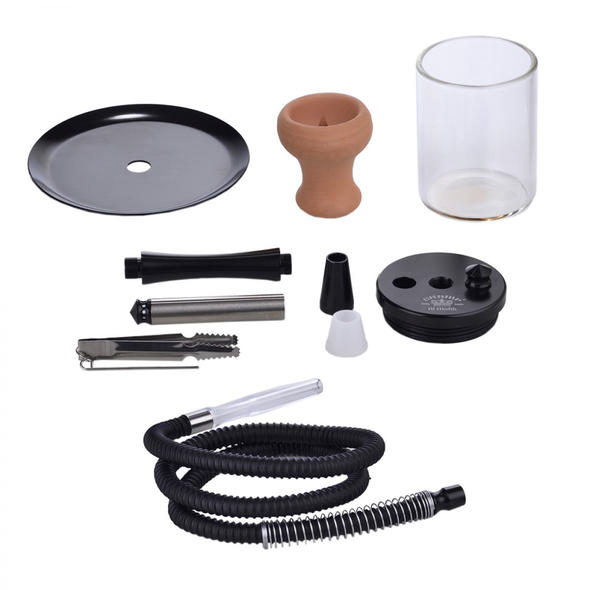 Narghilè Deroua Aluminium Black 34cm - Al Malik