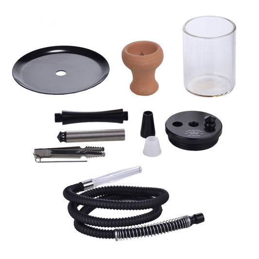 Narghilè Deroua Aluminium Black 34cm - Al Malik