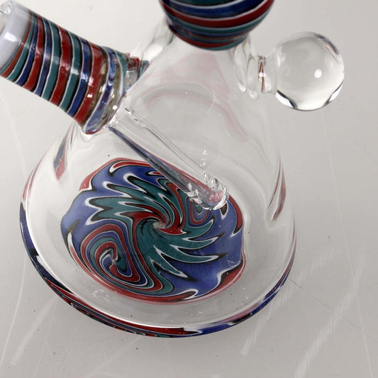 Mini Bong in Vetro Slit Diffuser Blu 18cm - Black Leaf