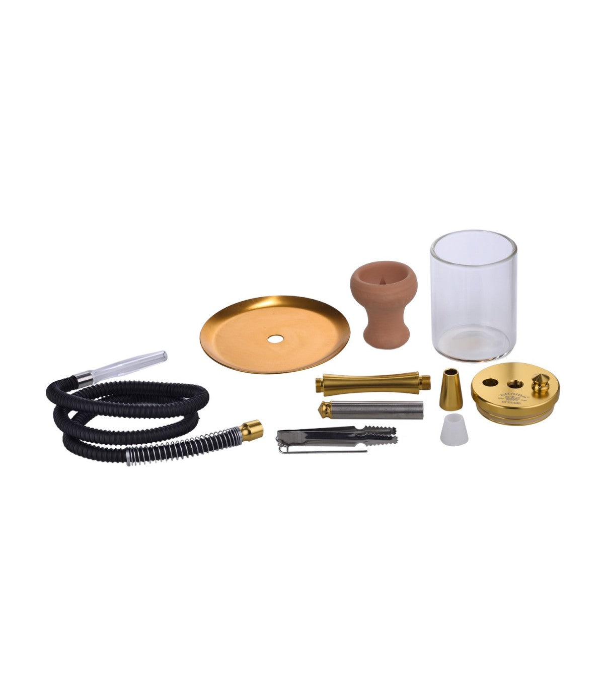 Narghilè Deroua Aluminium Gold 34cm - Al Malik