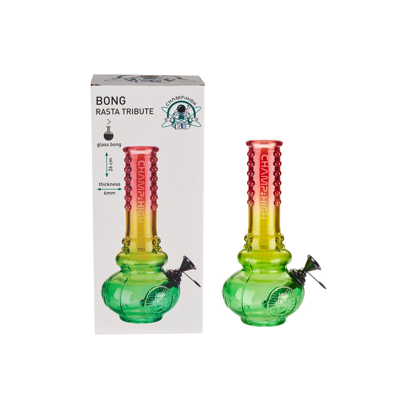 Bong Rasta Tribute Vetro 26cm - Champ High