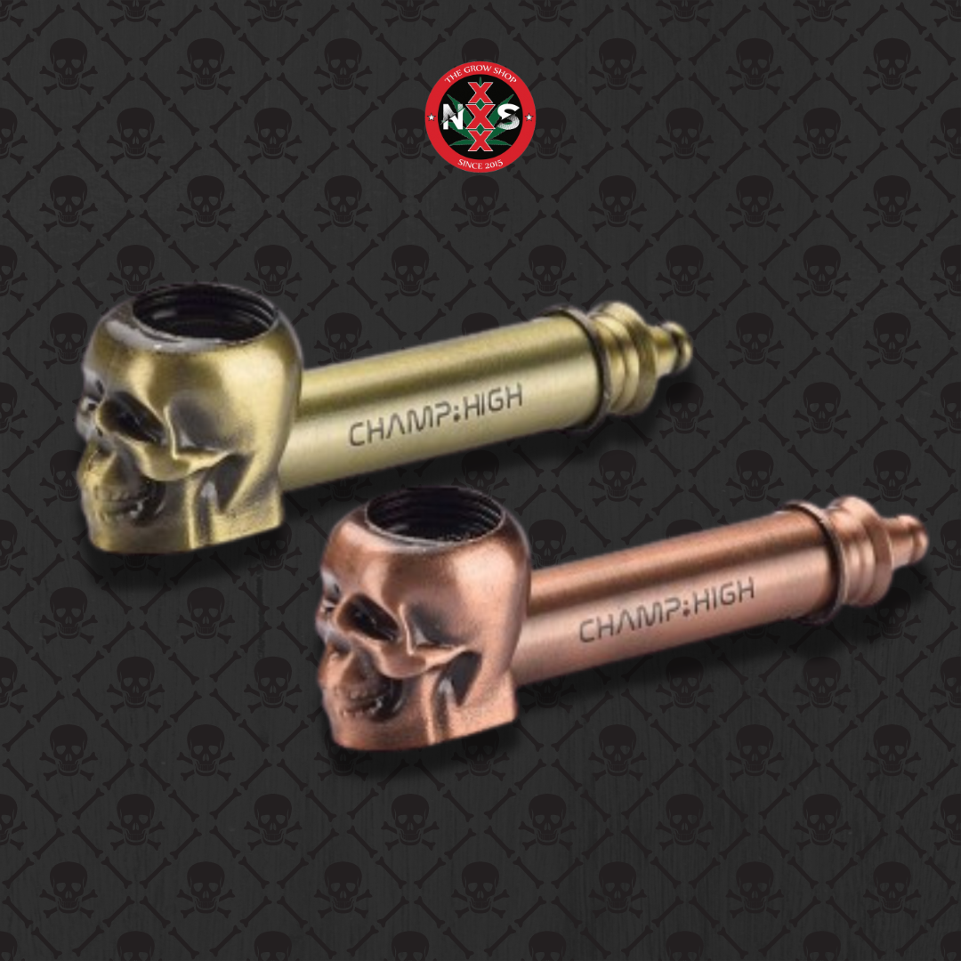 Pipa in metallo a forma di teschio