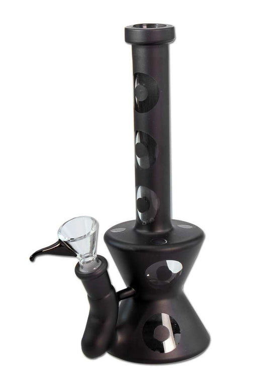Bong in Vetro Nero Opaco 21cm - Black Leaf