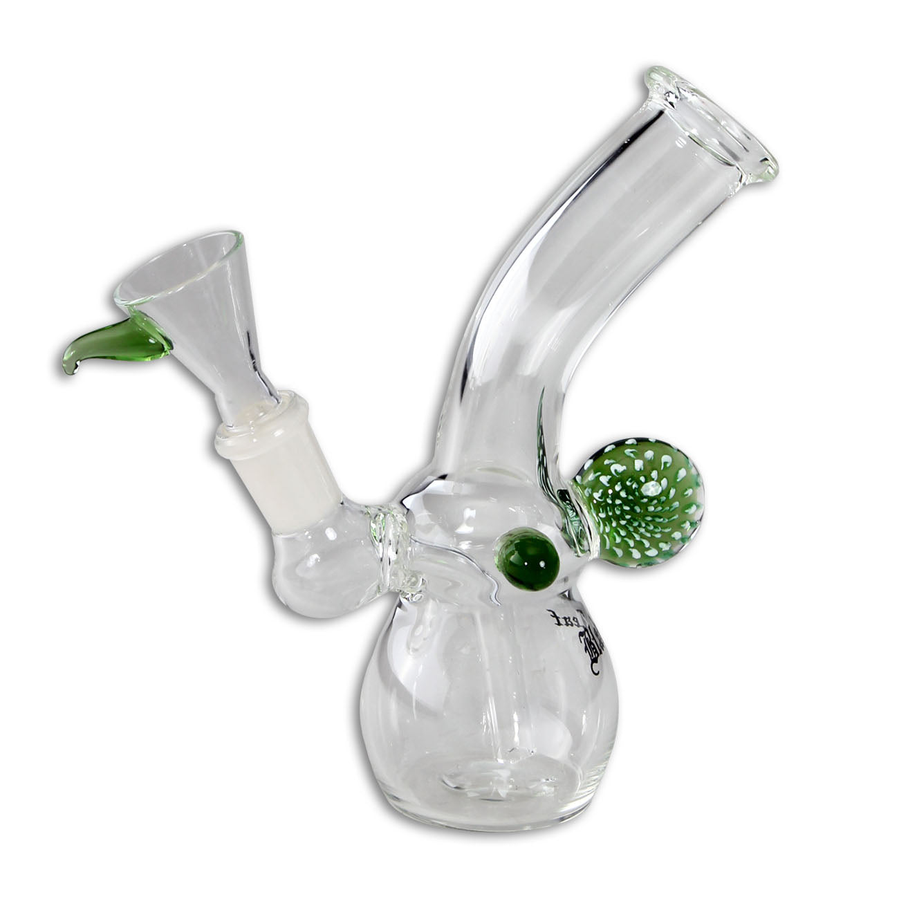 Mini Bong in Vetro Bubbler Verde 15cm - Black Leaf