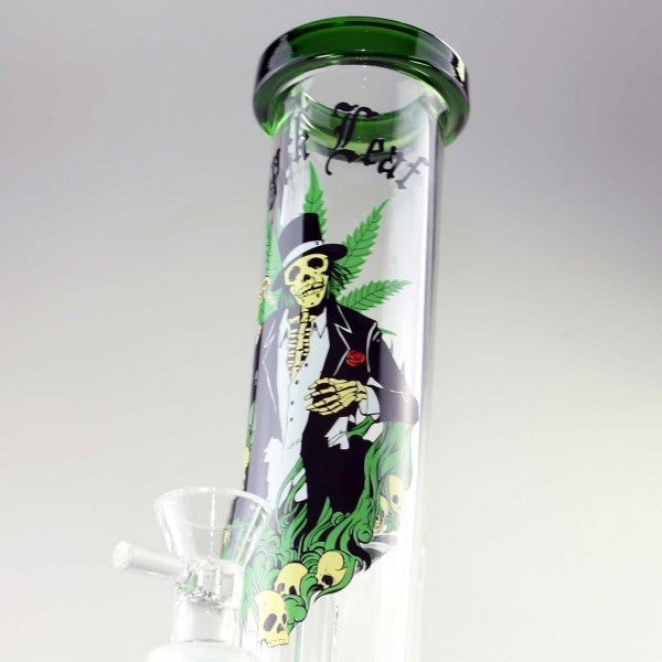 Bong in Vetro HEMPMASTER  32,5cm - Black Leaf