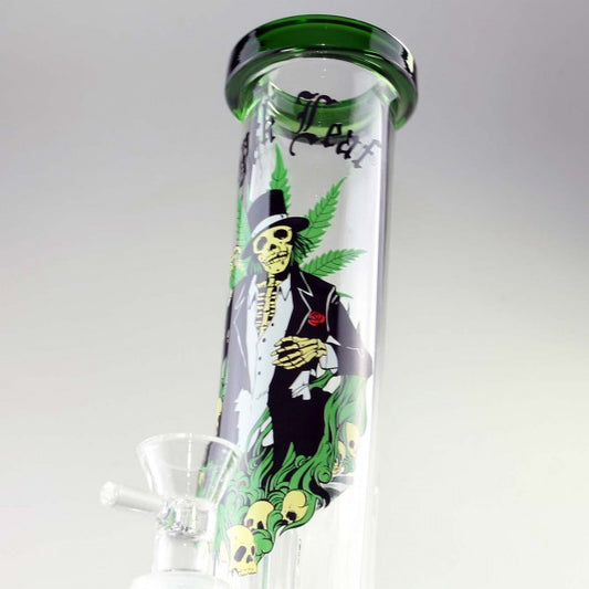 Bong in Vetro HEMPMASTER  32,5cm - Black Leaf