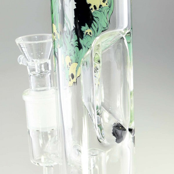 Bong in Vetro HEMPMASTER  32,5cm - Black Leaf