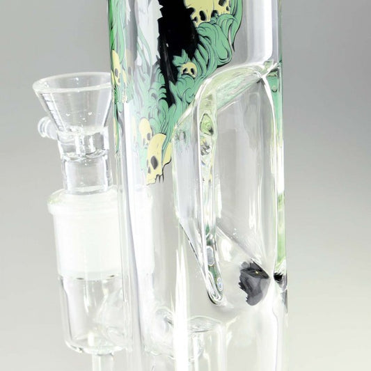 Bong in Vetro HEMPMASTER  32,5cm - Black Leaf