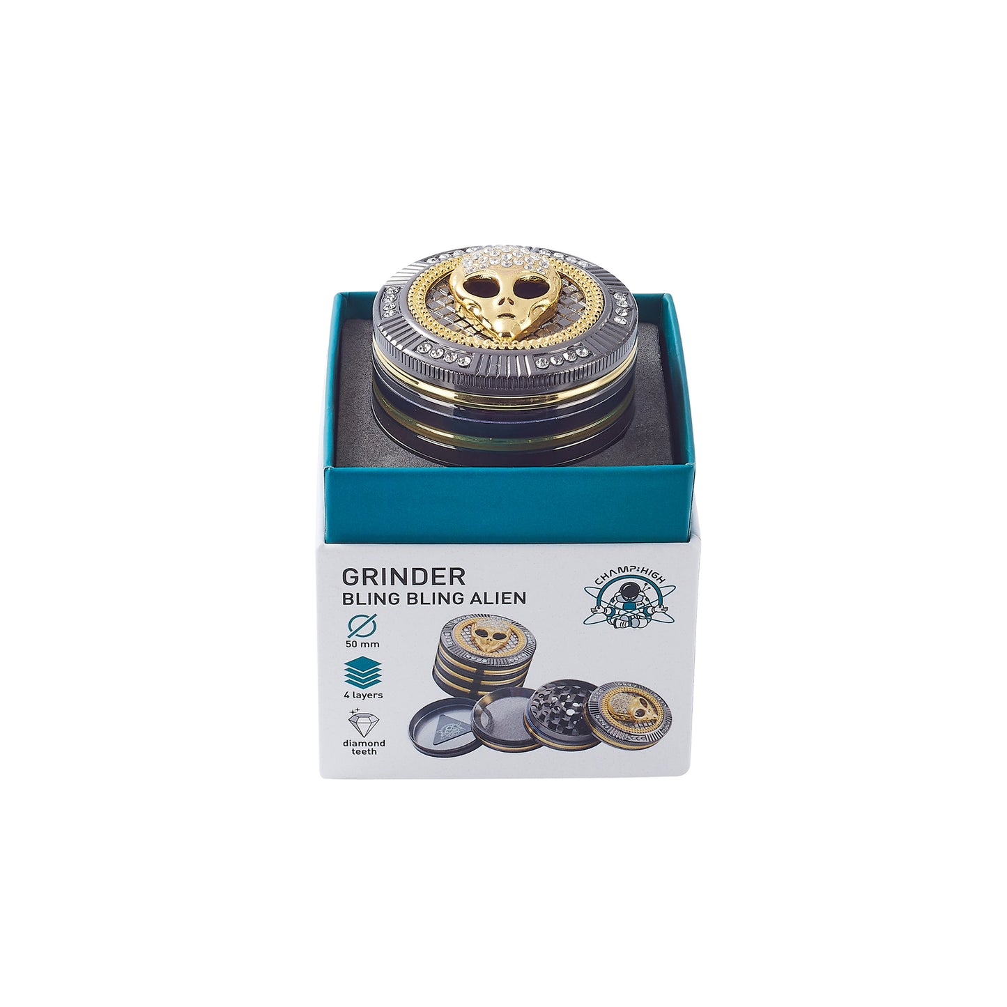 Grinder Bling Bling Alien 50mm 4 Livelli - Champ High