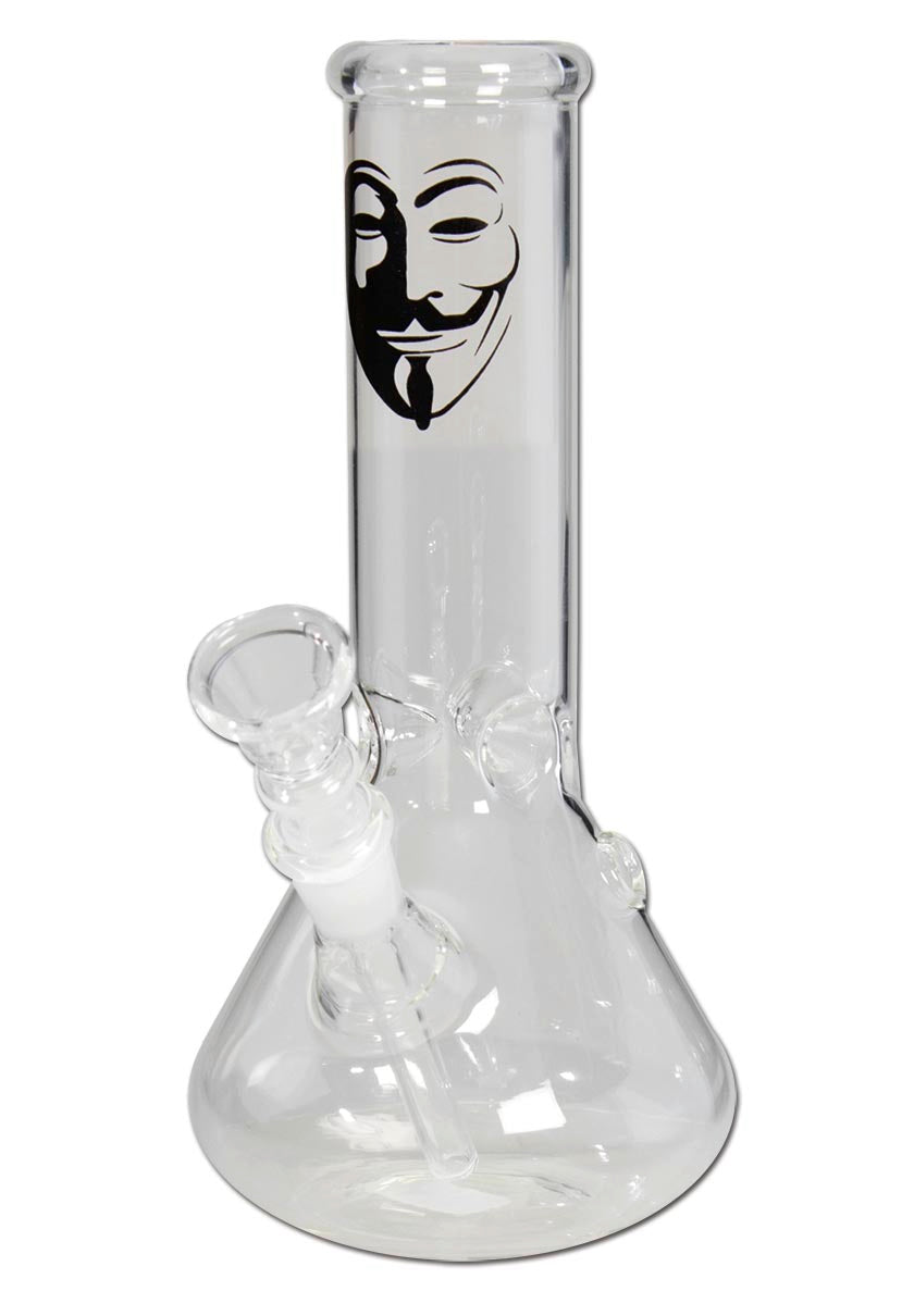 Mini Ice Bong in Vetro Anonymous 21cm - Black Leaf
