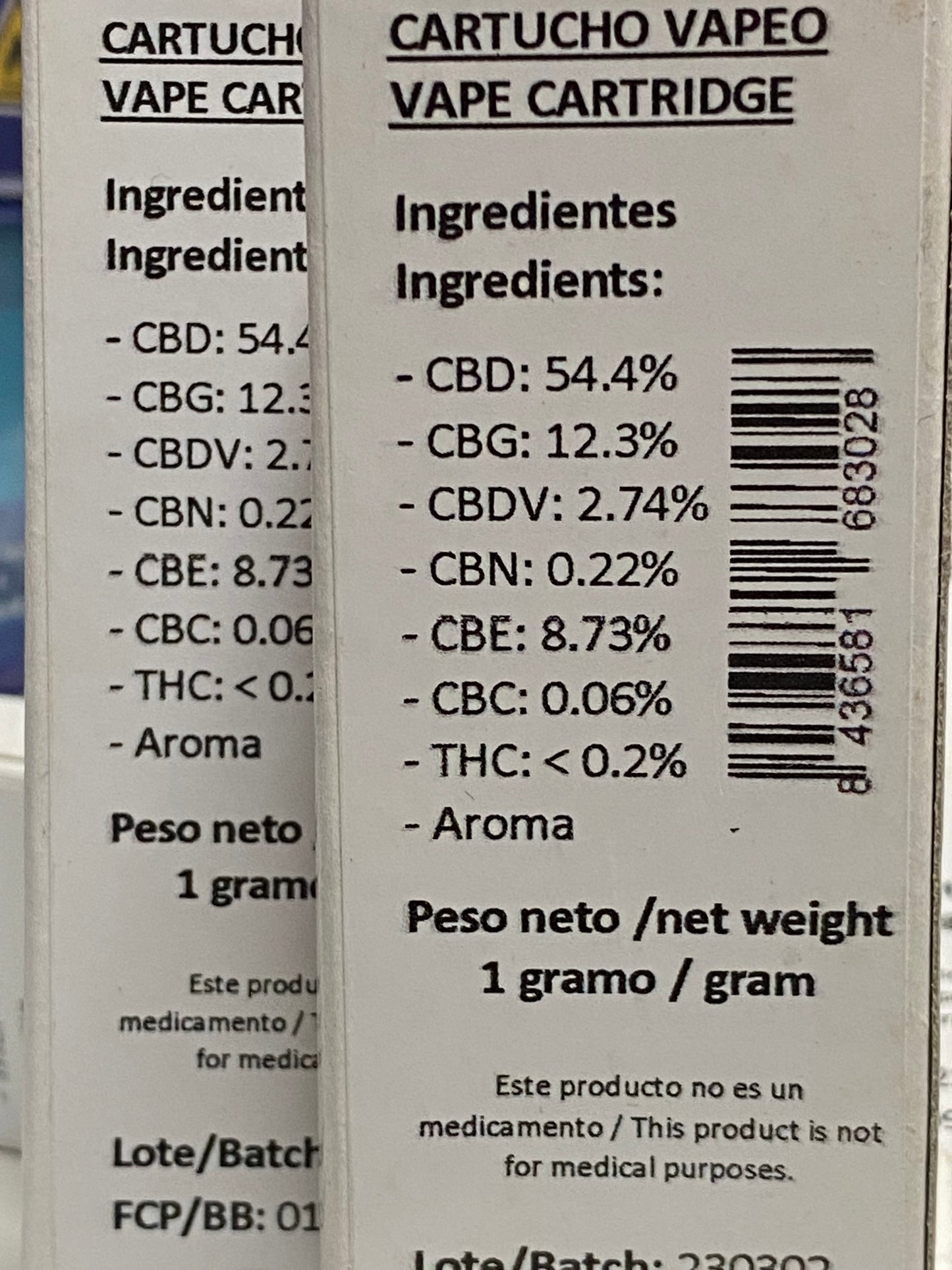 Vape Cartridge Gelato CBD 1g - Cali Terpenes