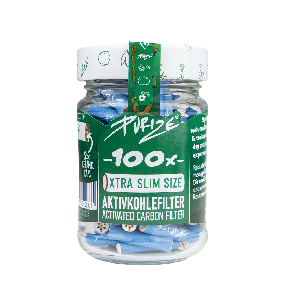 Purize FILTRI AL CARBONE ATTIVO Xtra Slim 100pz (colore: blu)