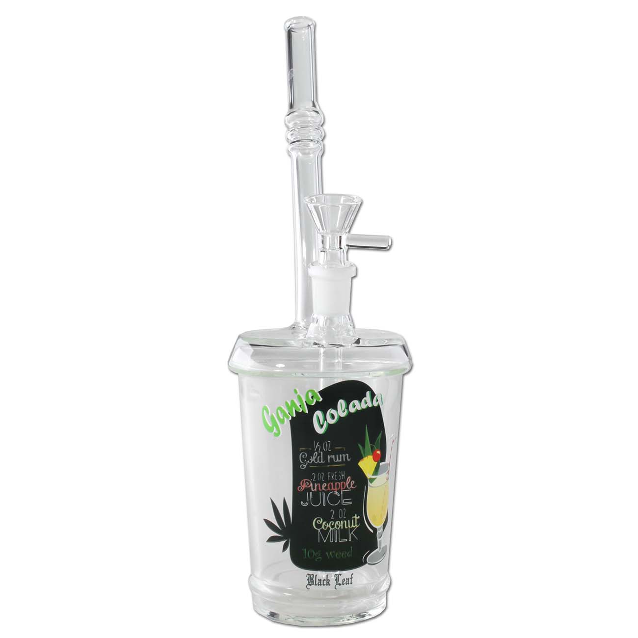 Bong in Vetro Cup GanjaColada 27,5cm - Black Leaf