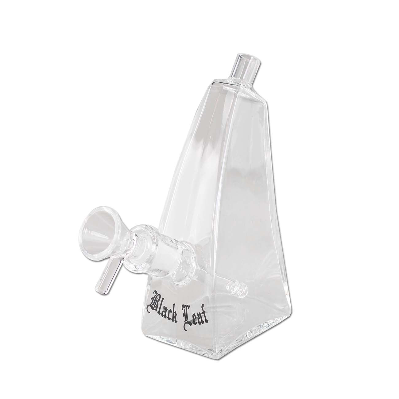 Mini Bong in Vetro Shaped 12cm - Black Leaf