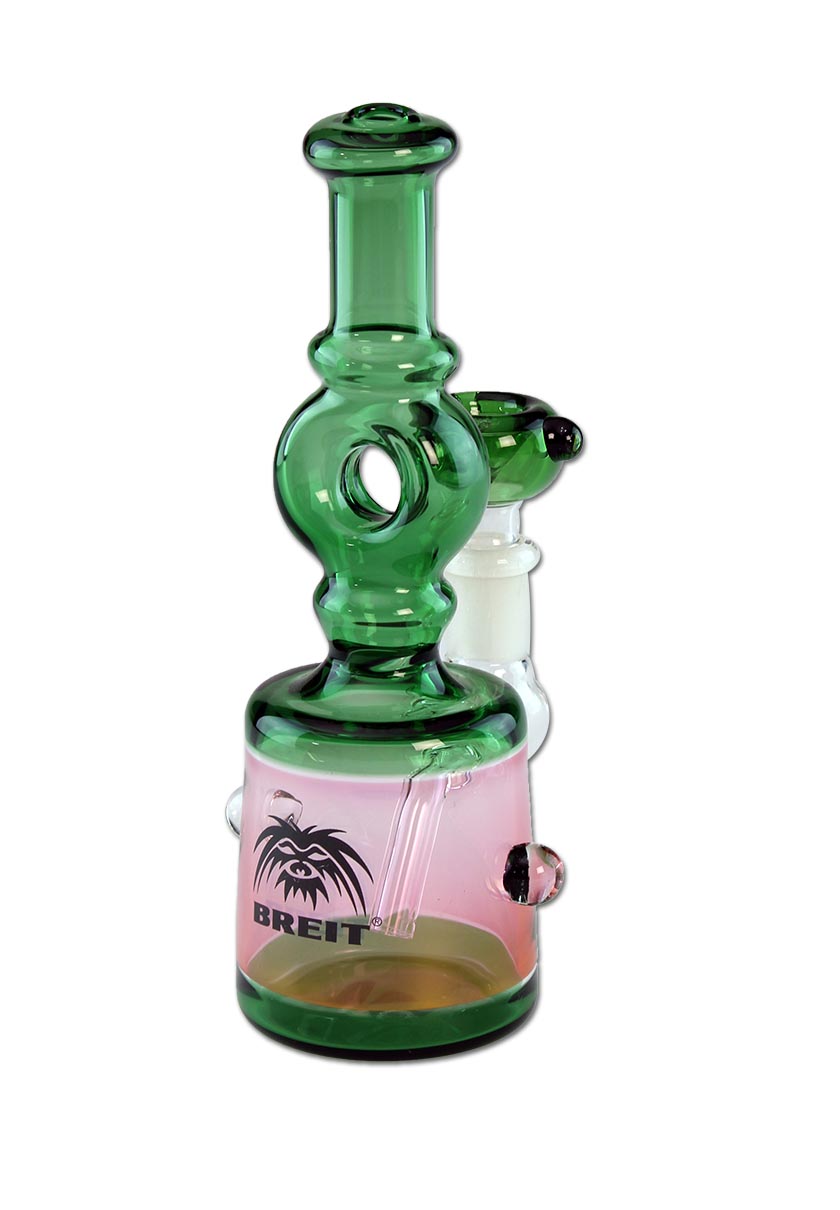 Mini Bong Verde e Rosa in Vetro 17cm - Breit