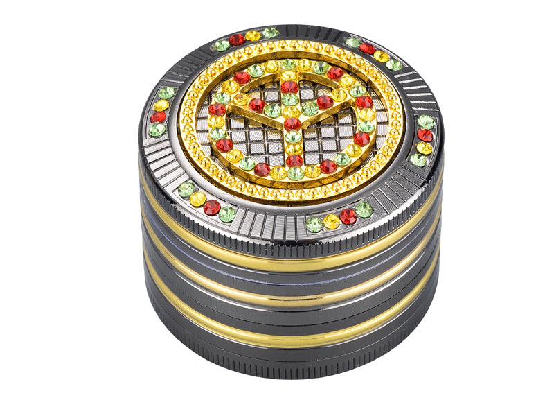 Grinder Bling Bling Rasta Peace 50mm 4 Livelli - Champ High