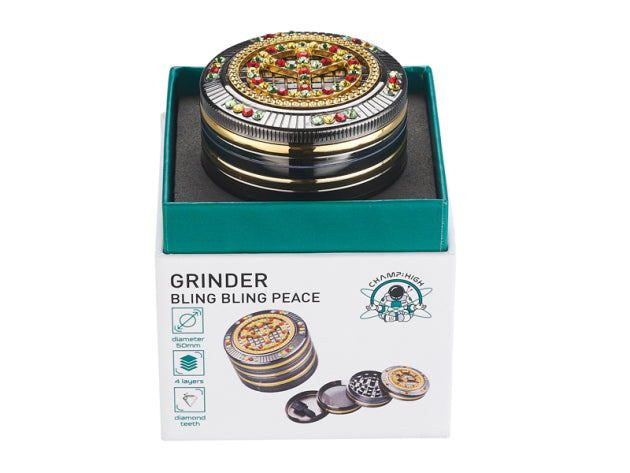 Grinder Bling Bling Rasta Peace 50mm 4 Livelli - Champ High