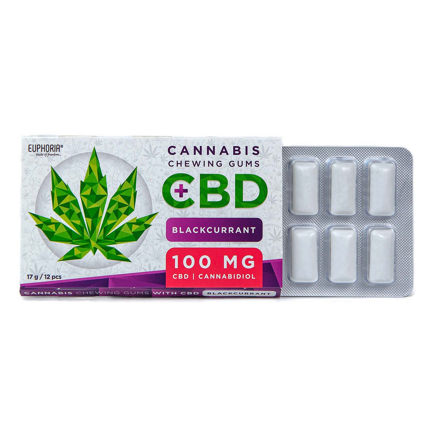 Gomme da masticare 100mg CBD al Ribes Nero - Euphoria