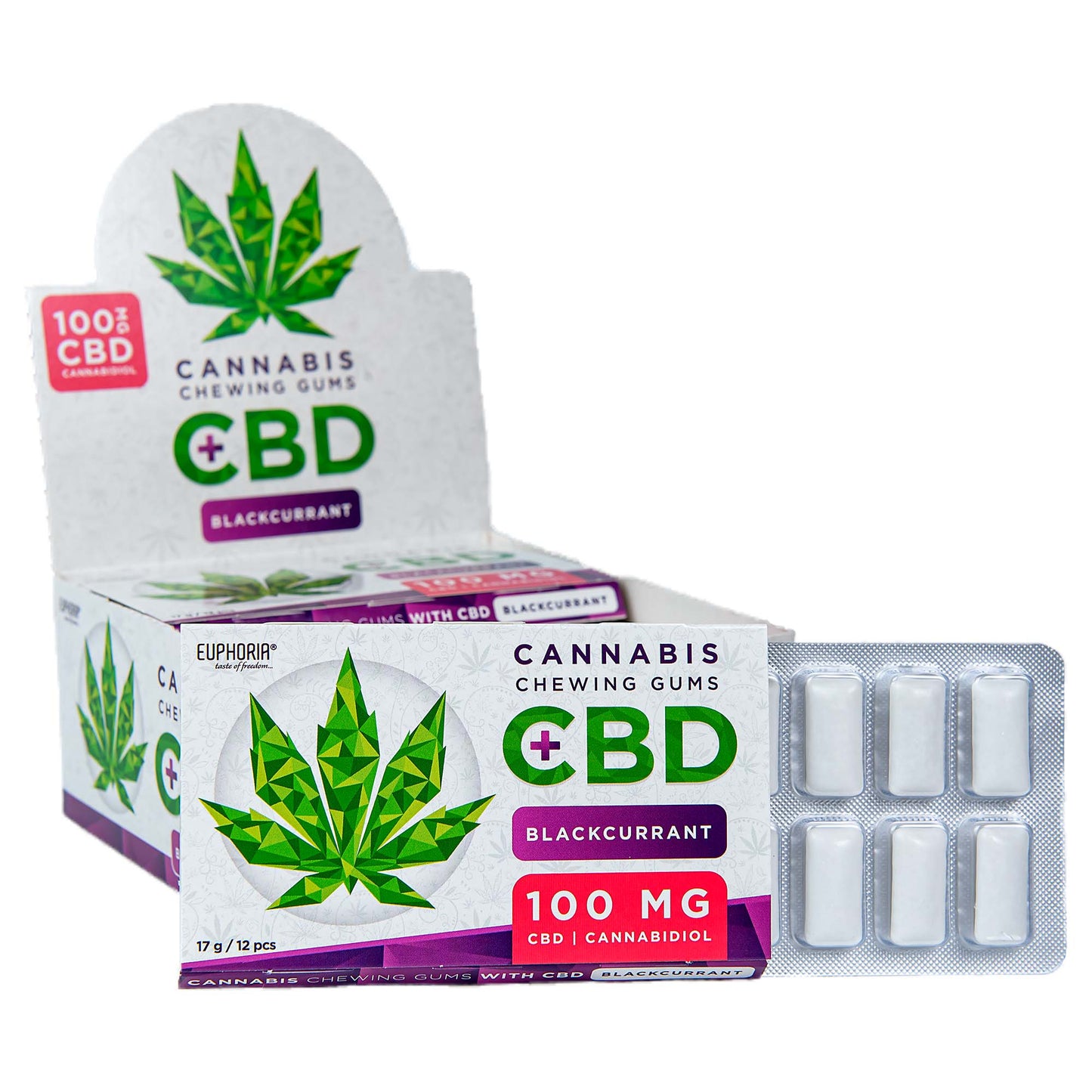 Gomme da masticare 100mg CBD al Ribes Nero - Euphoria