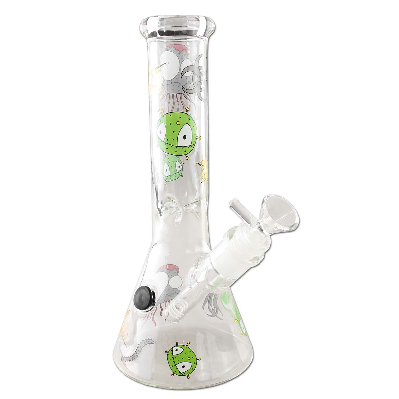 Ice Bong in Vetro Haze Invaders 25cm - Black Leaf