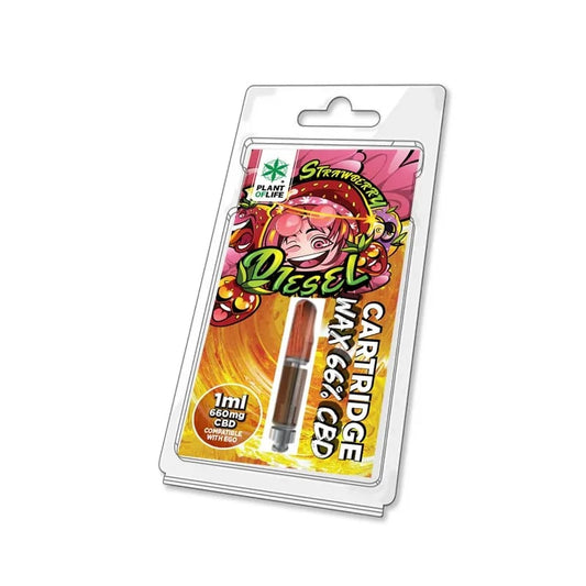 Vape Cartridge Strawberry Diesel 1ml 66% CBD - Plant of Life