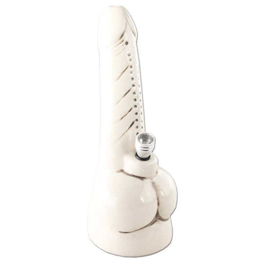 Bong in Ceramica Penis 29cm - Black Leaf