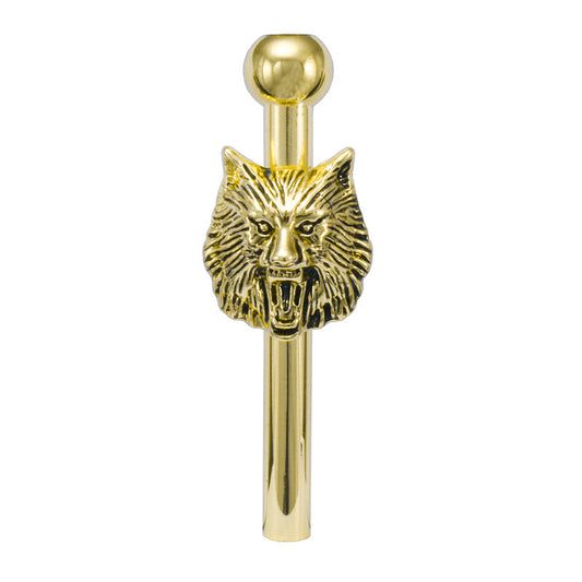 Gold Metal Sniffer Wolf 6cm