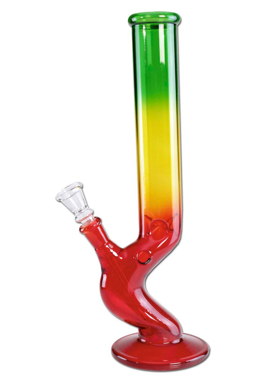 Ice Bong in Vetro Rasta 31cm - Black Leaf