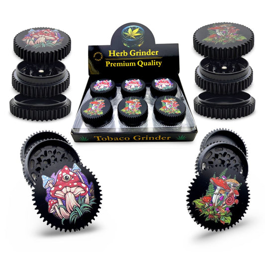 Grinder 3 livelli 50mm Mushroom Mix BLACK