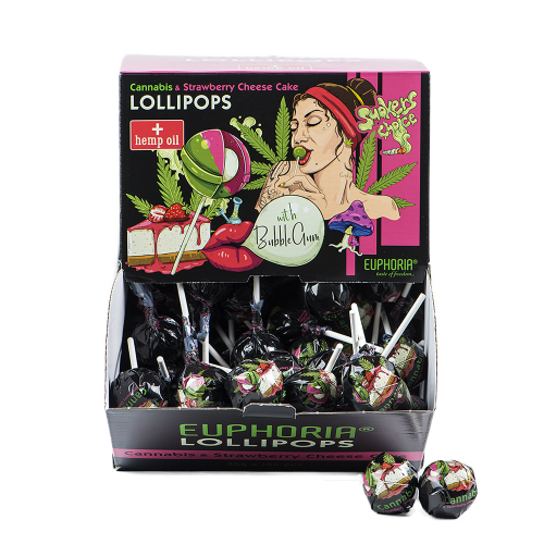 Cannabis Lollipop Strawberry Cheesecake - Euphoria